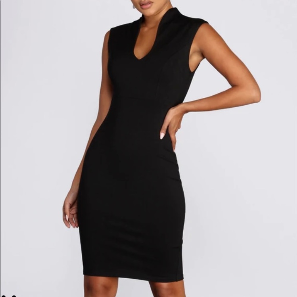 WINDSOR midi cocktail dress black Sz. S